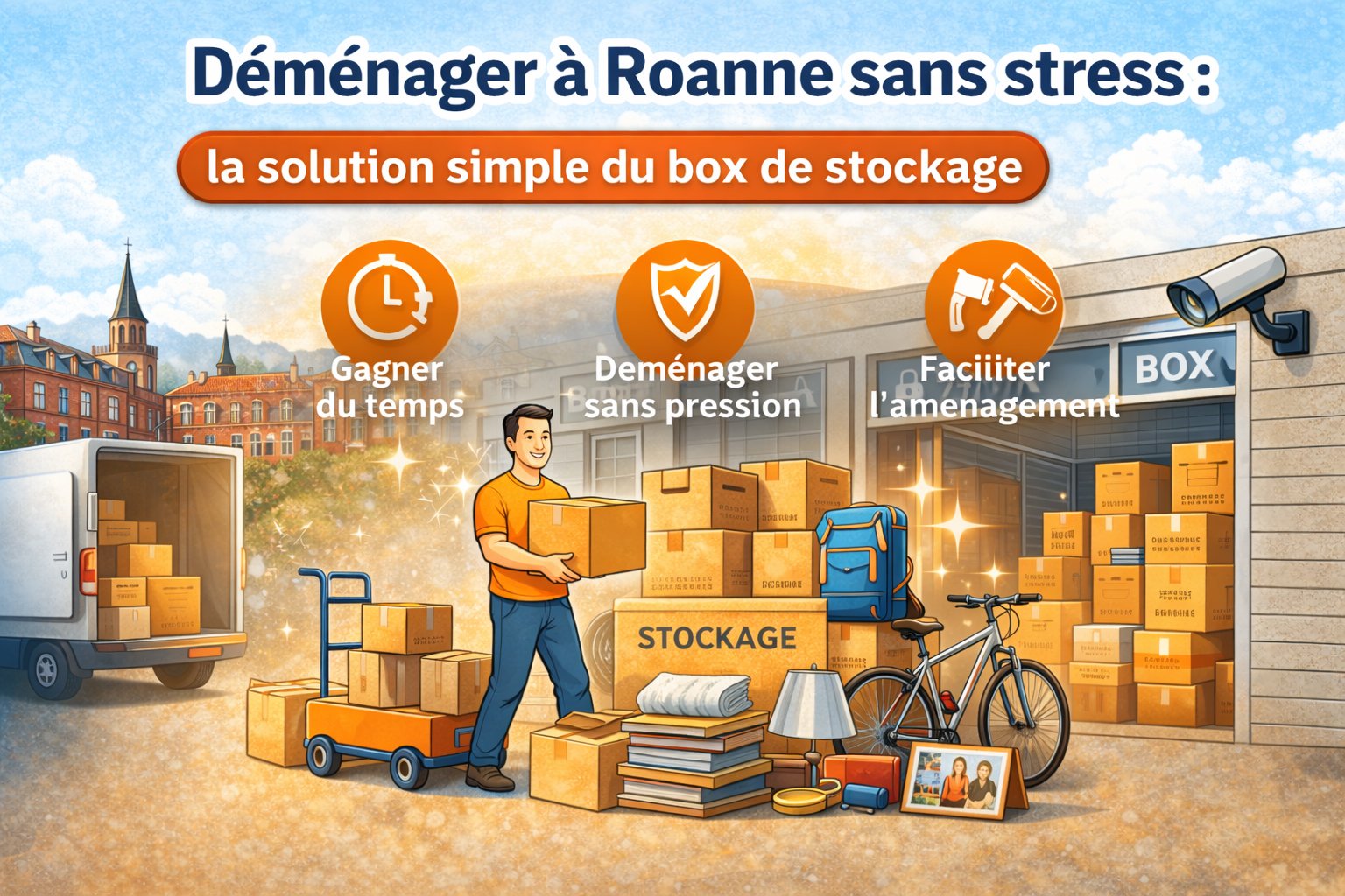 Illustration : Déménager à Roanne sans stress : la solution simple du box de stockage