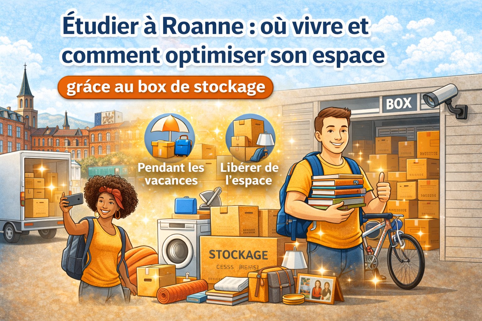 Illustration : Étudier à Roanne : où vivre et comment optimiser son espace grâce au box de stockage